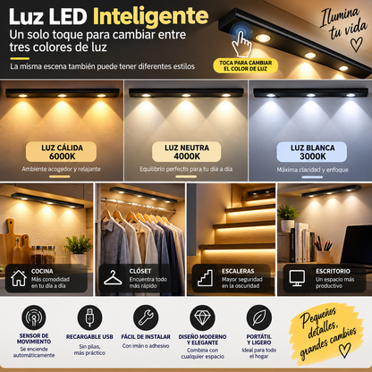 Barra LED Inteligente con Sensor de Movimiento 50 cm
