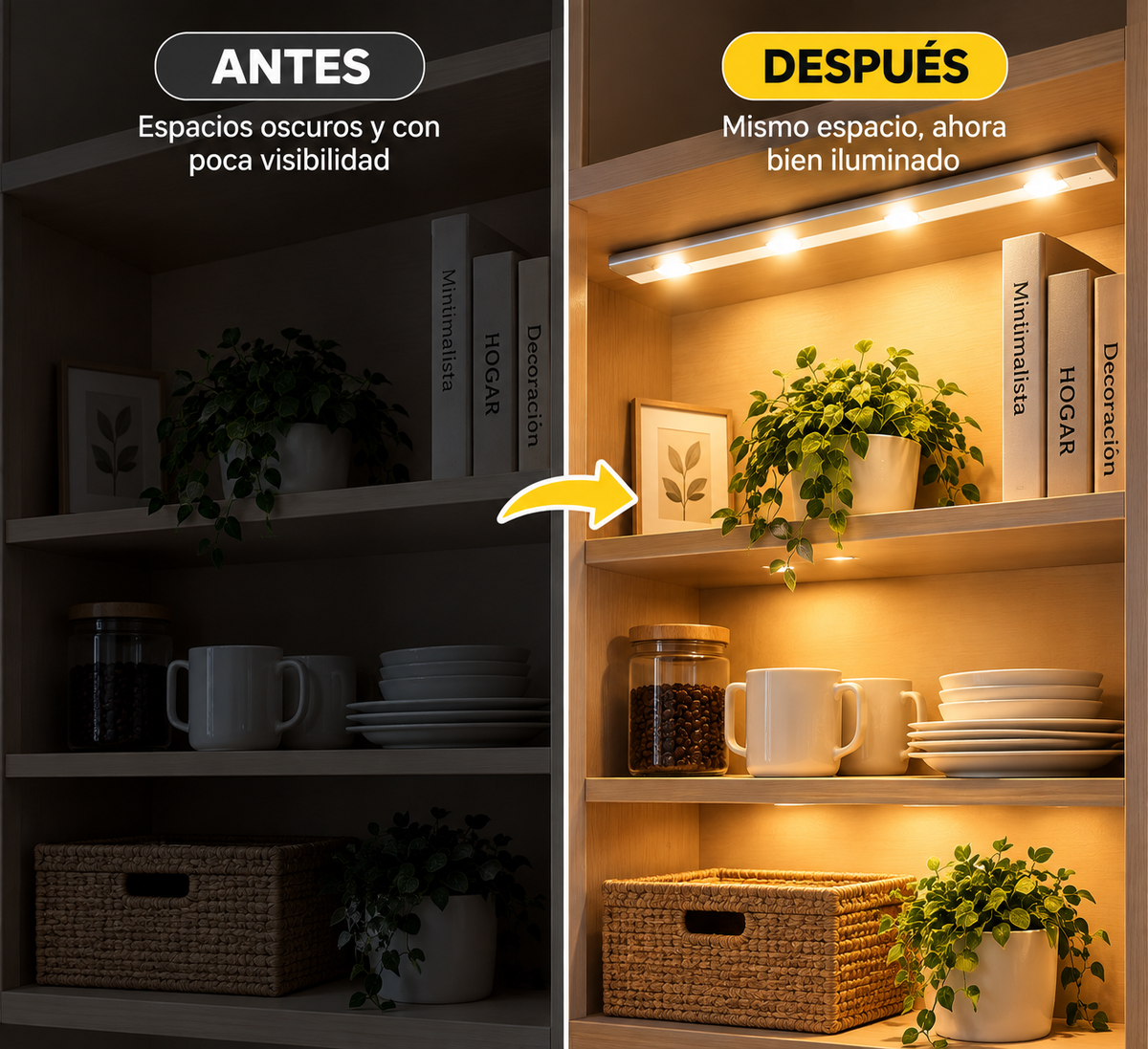 Barra LED Inteligente con Sensor de Movimiento 50 cm