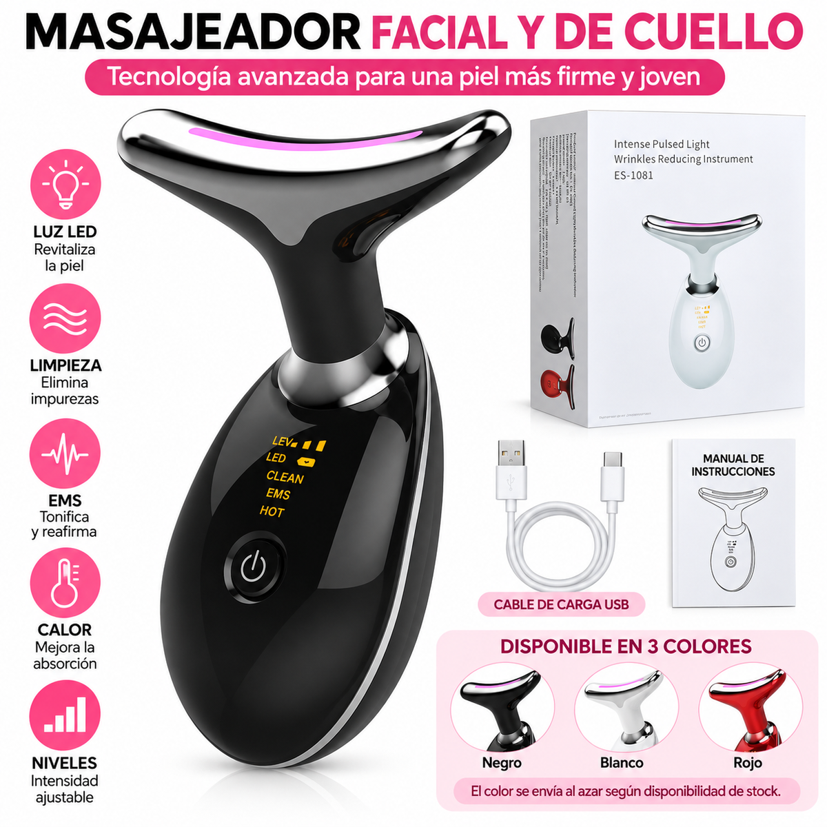 FaceLift Pro – Masajeador Reafirmante de Rostro y Papada