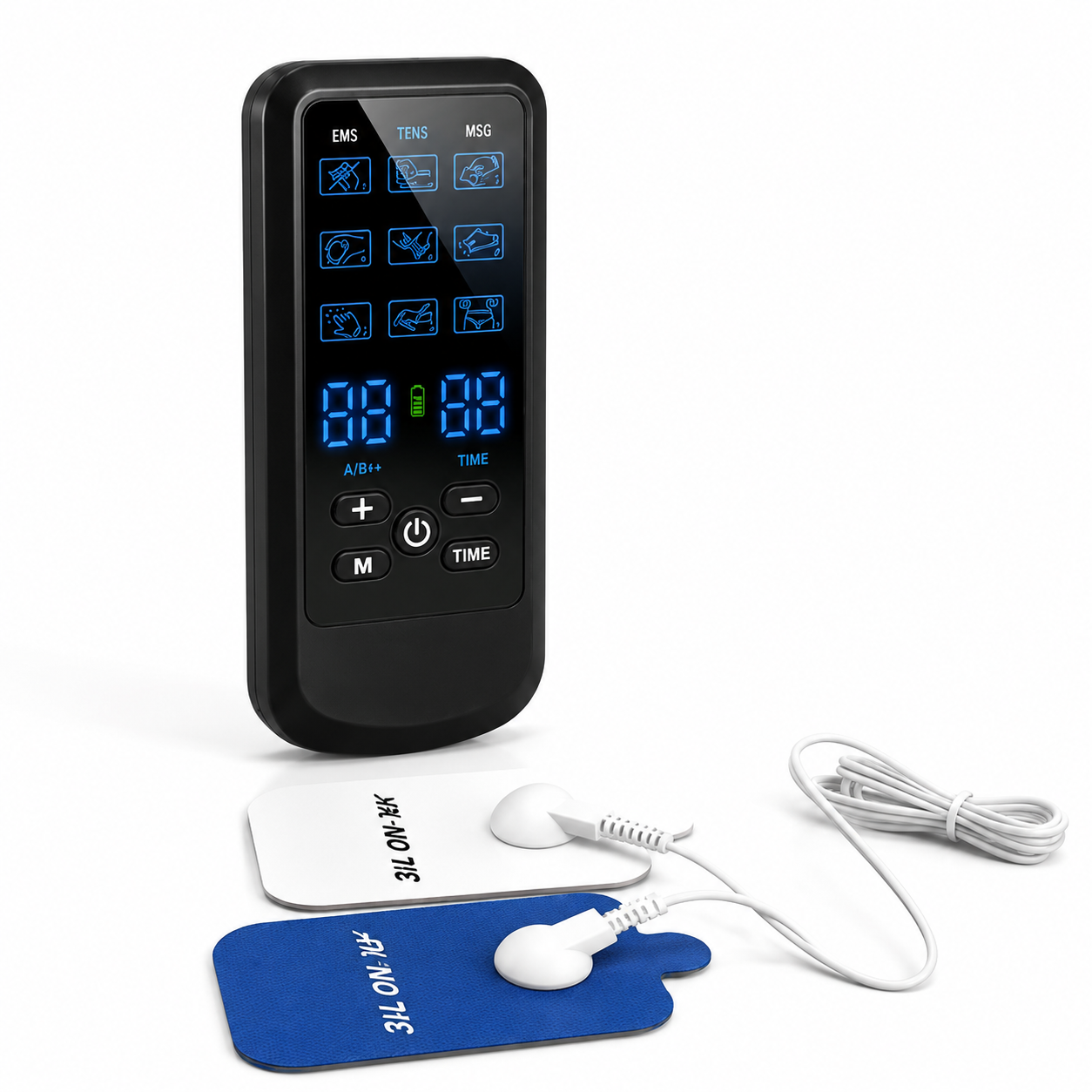 Masajeador Eléctrico TENS/EMS Portátil – Estimulador Muscular con Intensidad Ajustable