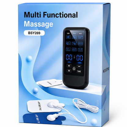 Masajeador Eléctrico TENS/EMS Portátil – Estimulador Muscular con Intensidad Ajustable
