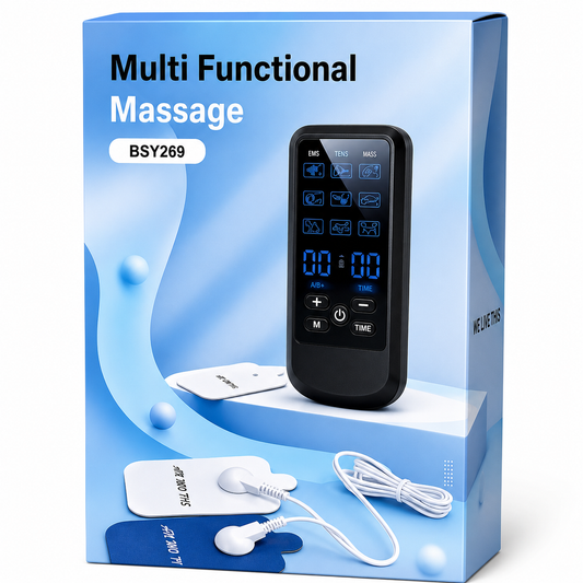 Masajeador Eléctrico TENS/EMS Portátil – Estimulador Muscular con Intensidad Ajustable
