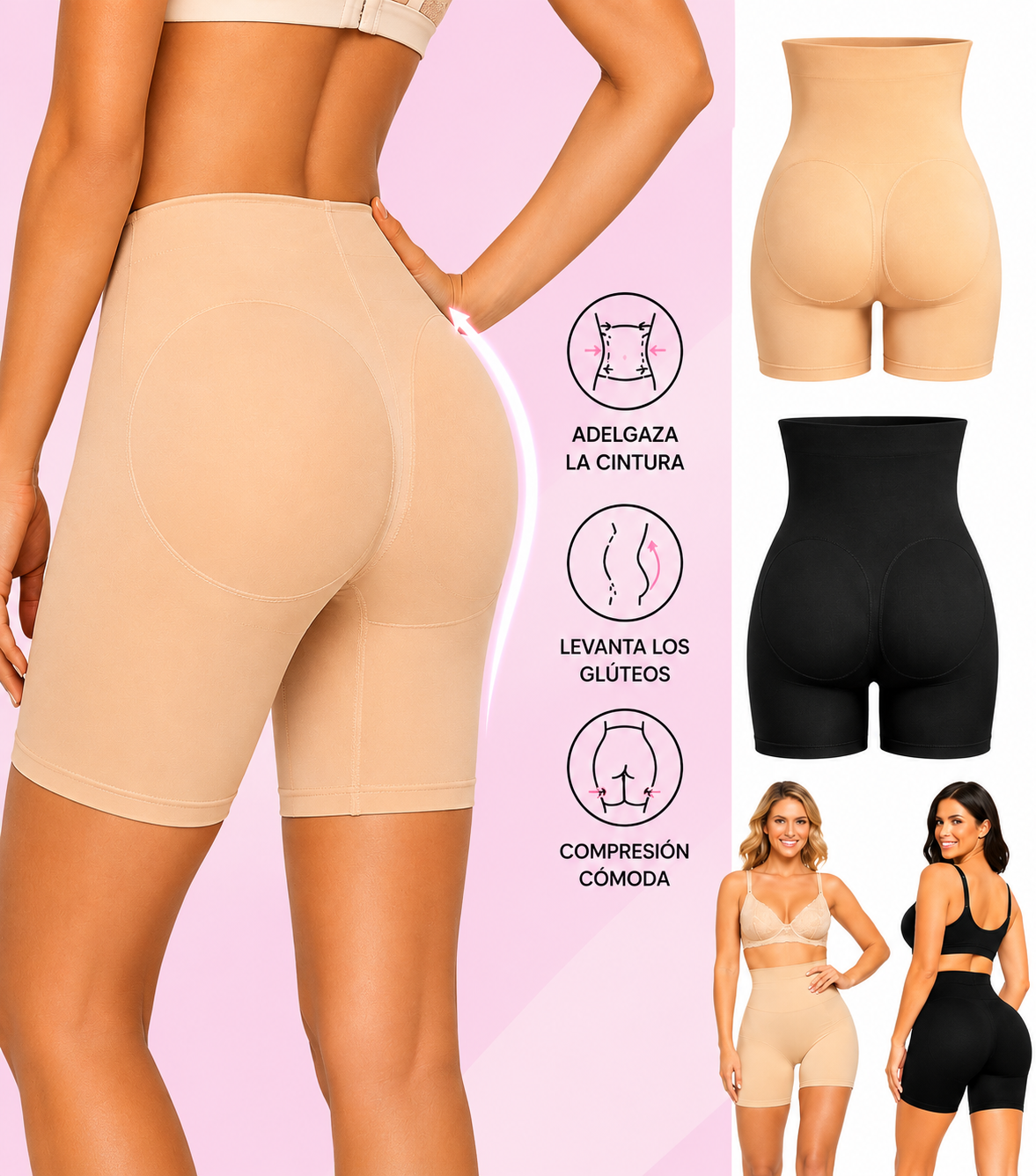 Short Moldeador 3D Push Up – Realce y Control Abdominal