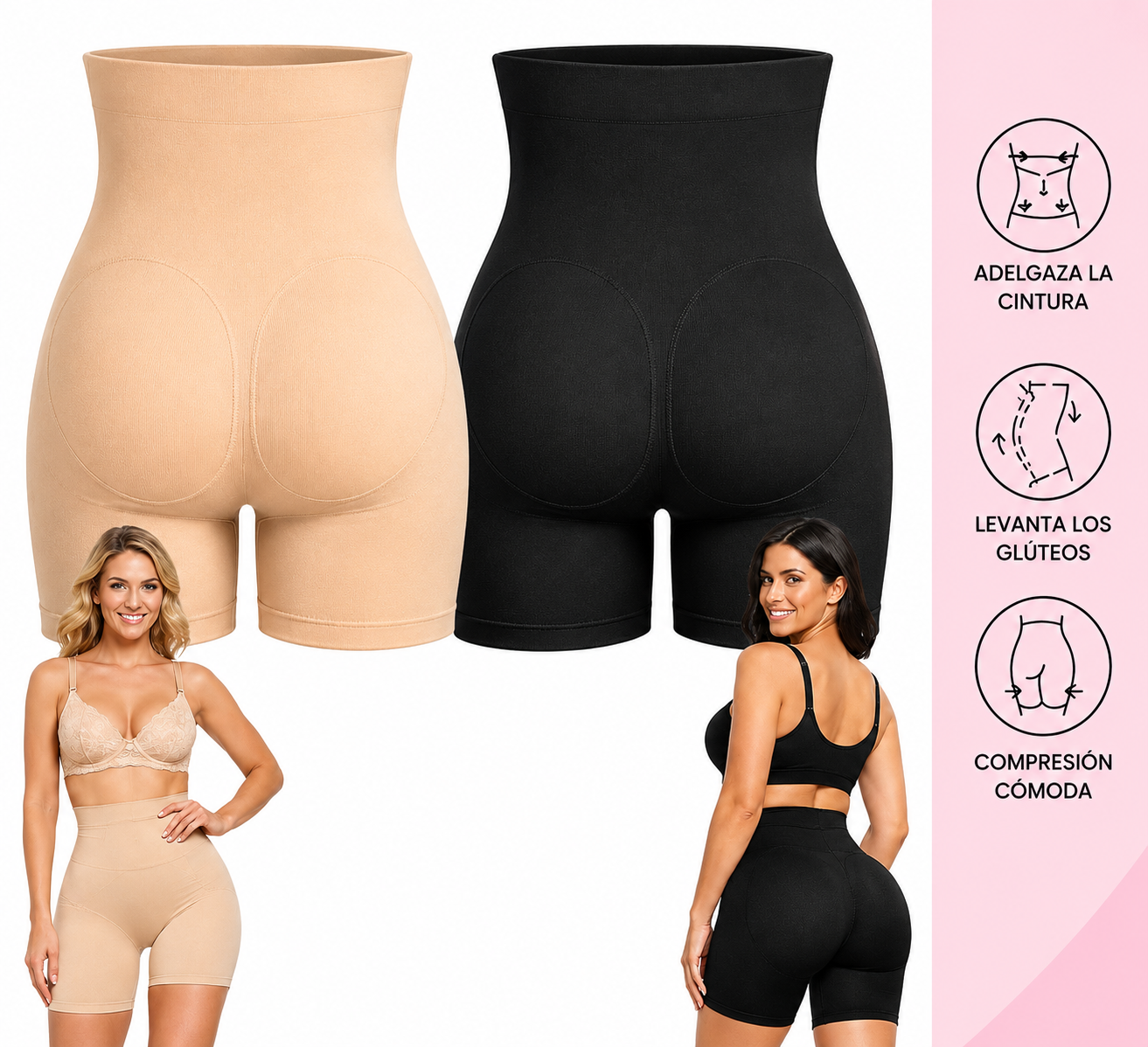 Short Moldeador 3D Push Up – Realce y Control Abdominal